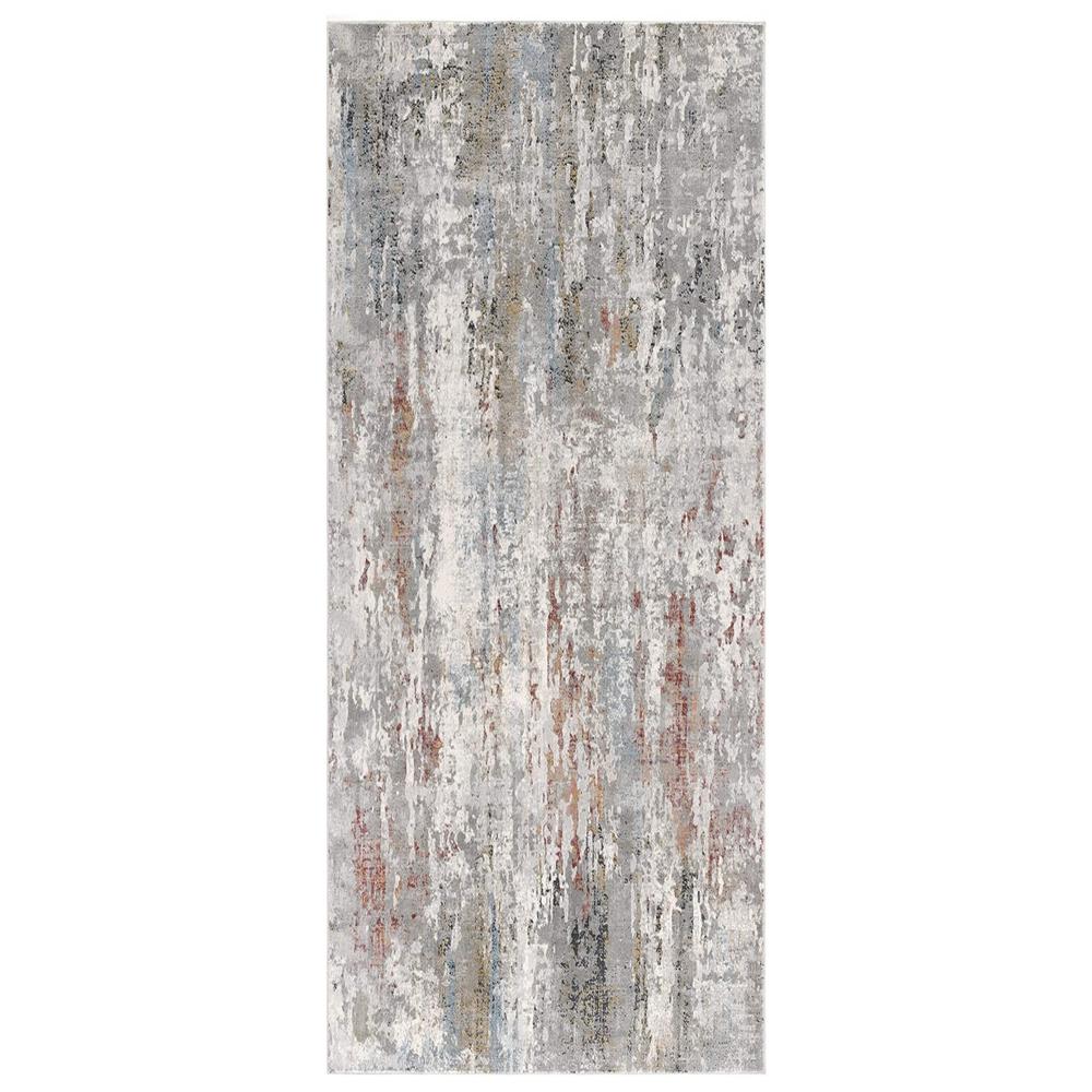 2’ x 15’ Gray Abstract Pattern Runner Rug Multi. Picture 7