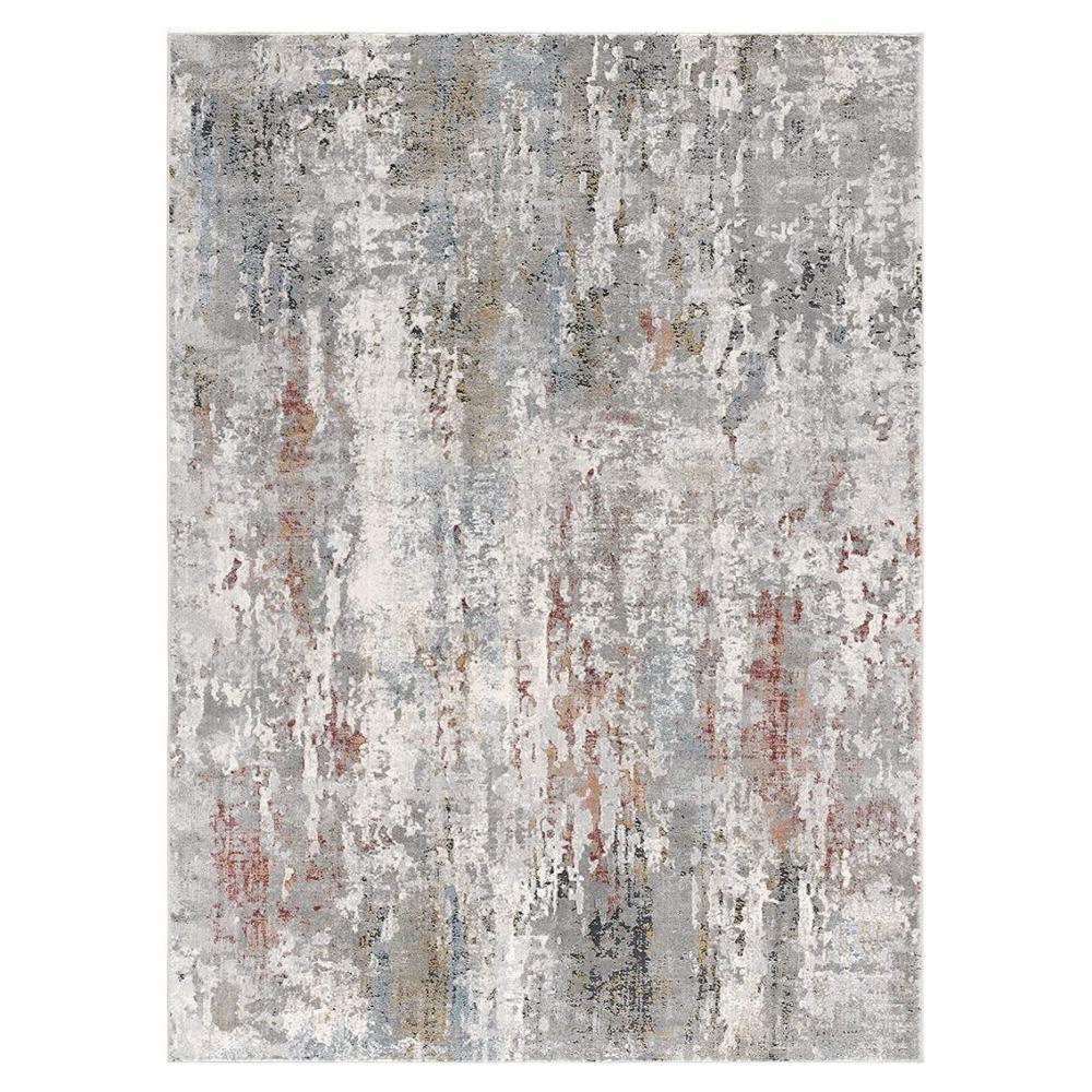 7’ x 10’ Gray Abstract Pattern Area Rug Multi. Picture 7