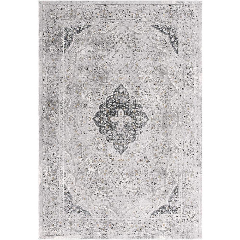 4’ x 6’ Gray Distressed Decorative Area Rug Grey. Picture 2