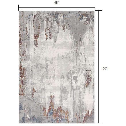 4’ x 6’ Gray and Ivory Modern Abstract Area Rug Multi. Picture 7