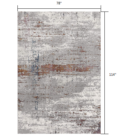 7’ x 10’ Gray and Brown Abstract Scraped Area Rug Multi. Picture 7