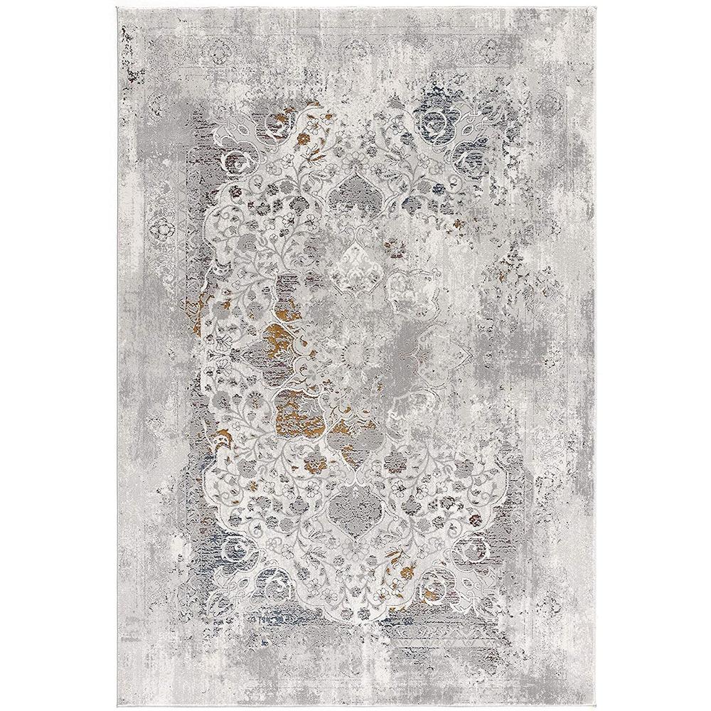 5” x 8” Gray Abstract Patterns Area Rug - Grey. Picture 2