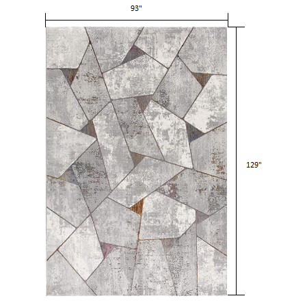 8’ x 11’ Gray Irregular Geometric Area Rug Grey. Picture 7