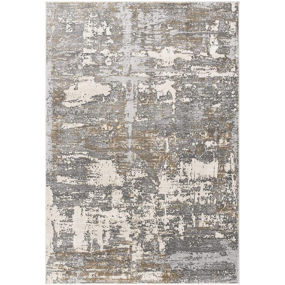4’ x 6’ Beige and Gray Distressed Area Rug Beige. Picture 2