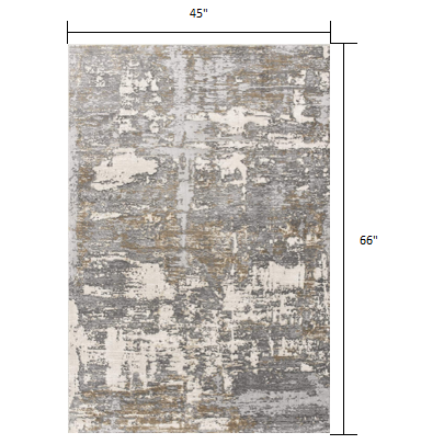 4’ x 6’ Beige and Gray Distressed Area Rug Beige. Picture 7