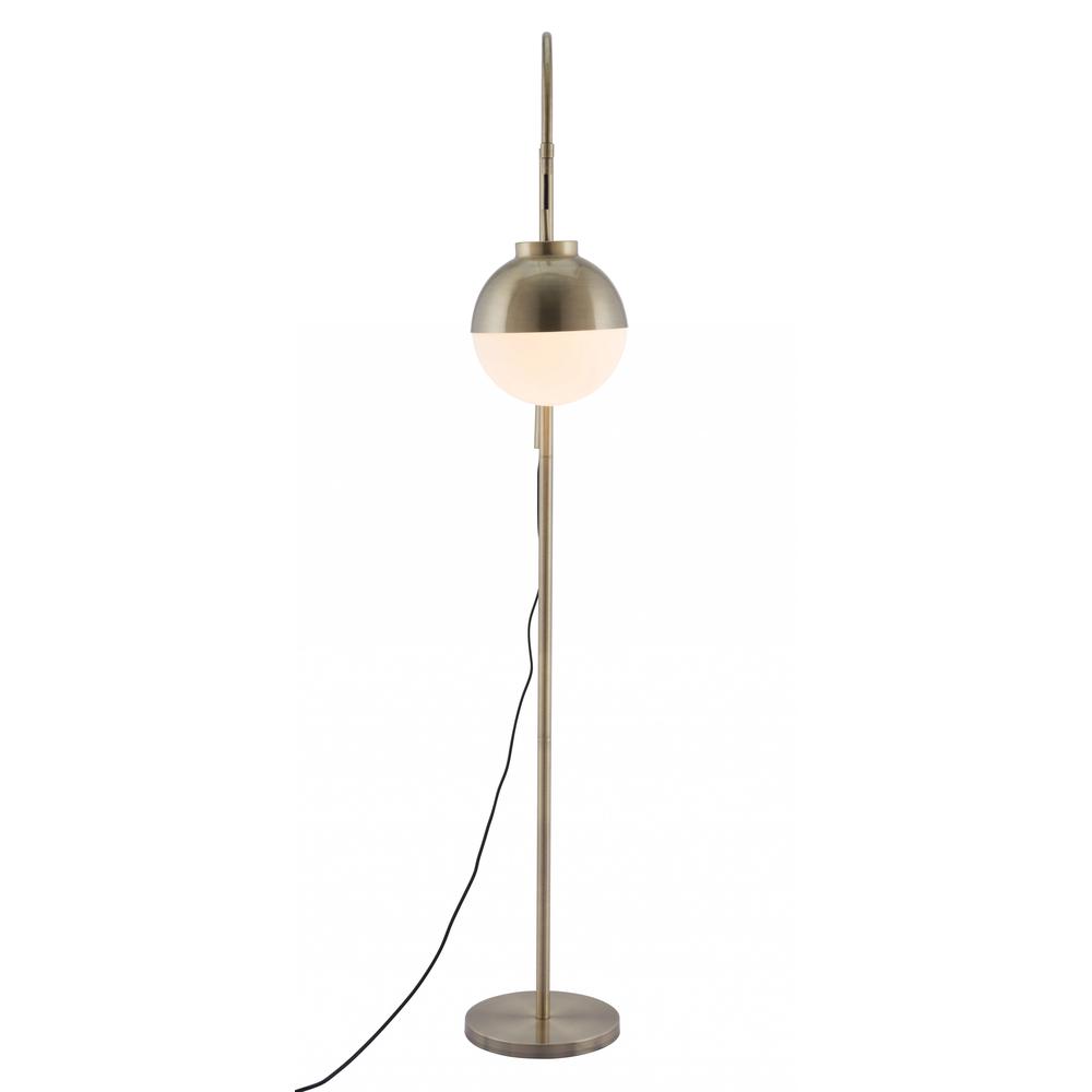 White and Brushed Bronze Crossed Floor Lamp White & Brushed Bronze. Picture 3