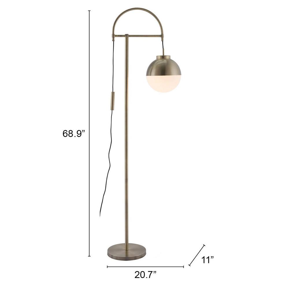 White and Brushed Bronze Crossed Floor Lamp White & Brushed Bronze. Picture 7