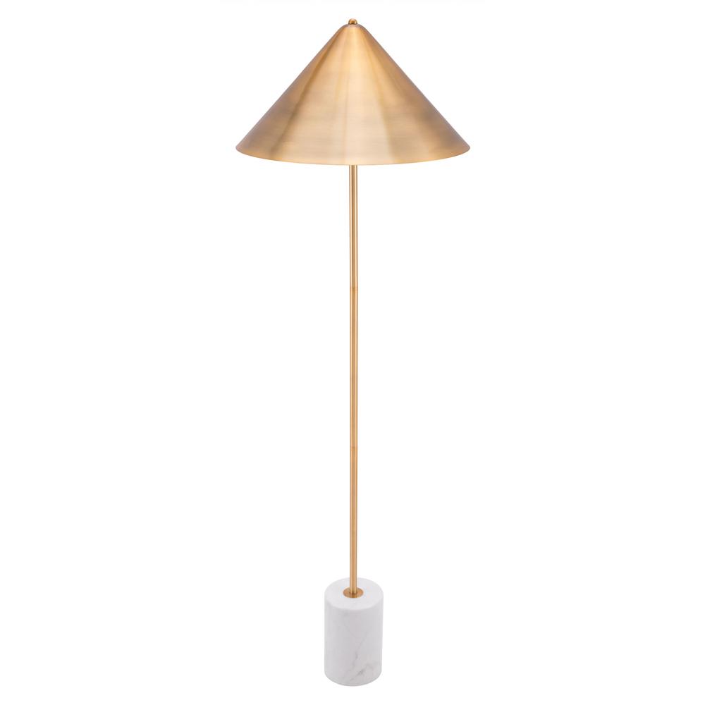 Flare Floor Lamp Gold & White. Picture 2