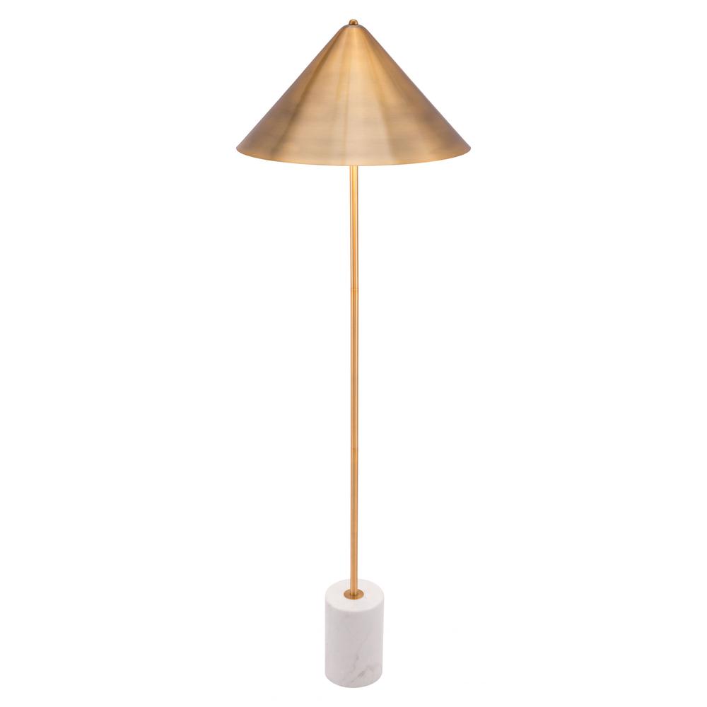 Flare Floor Lamp Gold & White. Picture 3