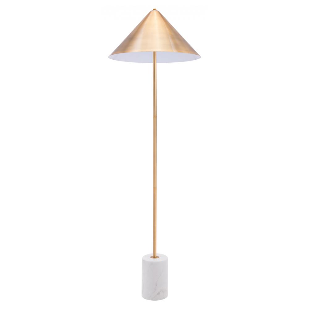 Flare Floor Lamp Gold & White. Picture 4