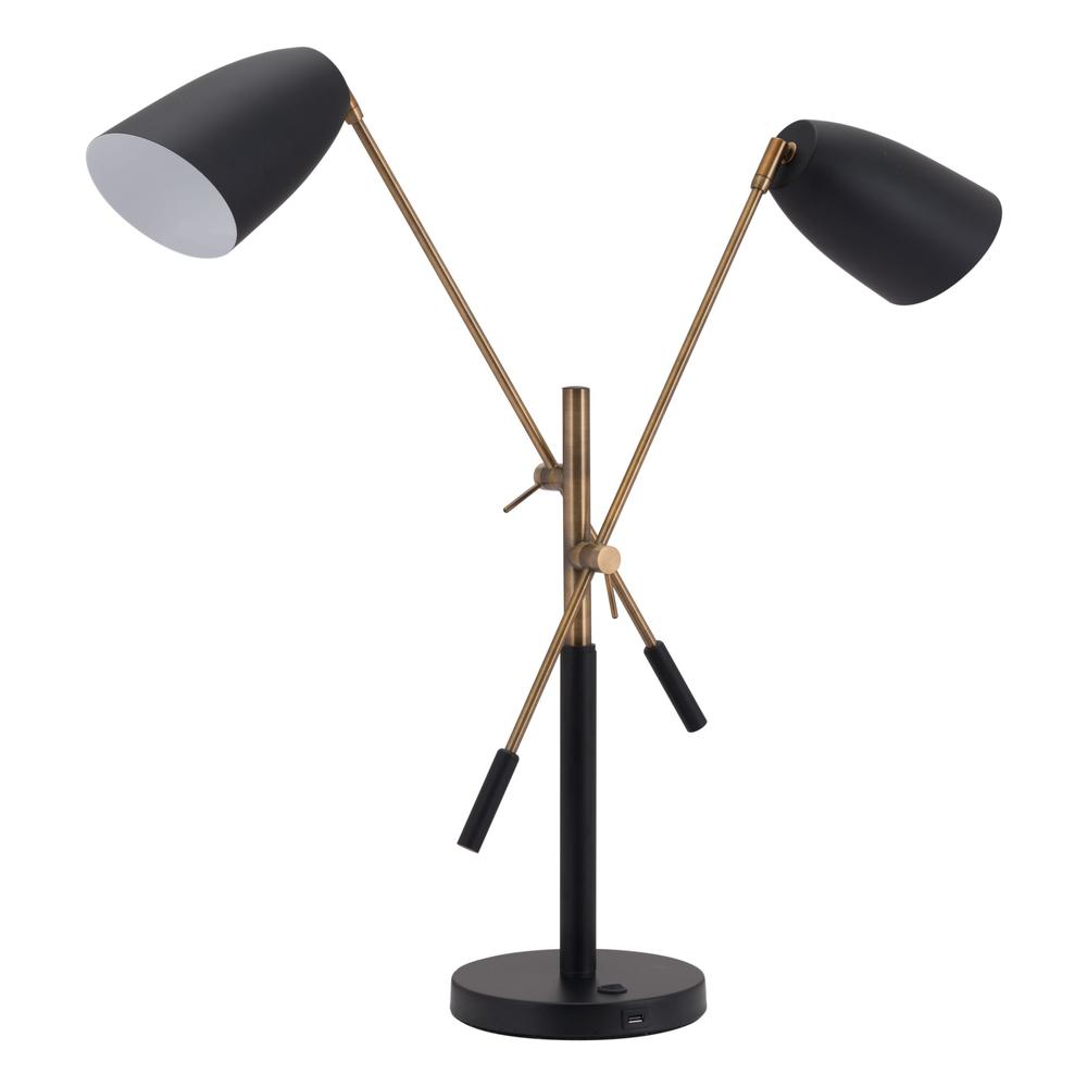 Black and Gold Adjustable Table or Desk Lamp Matte Black & Brass
Matte Black & Brass. Picture 3