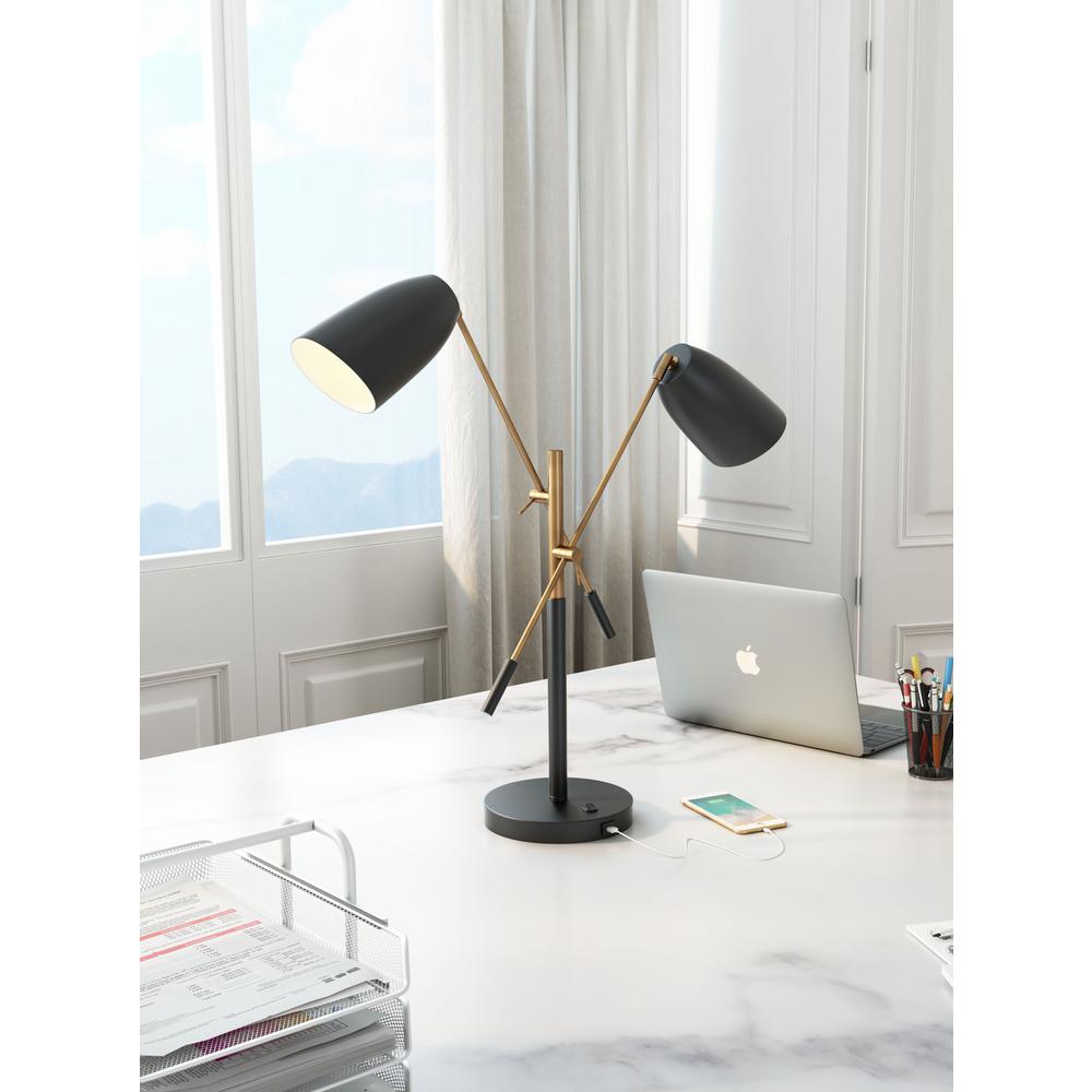 Black and Gold Adjustable Table or Desk Lamp Matte Black & Brass
Matte Black & Brass. Picture 7