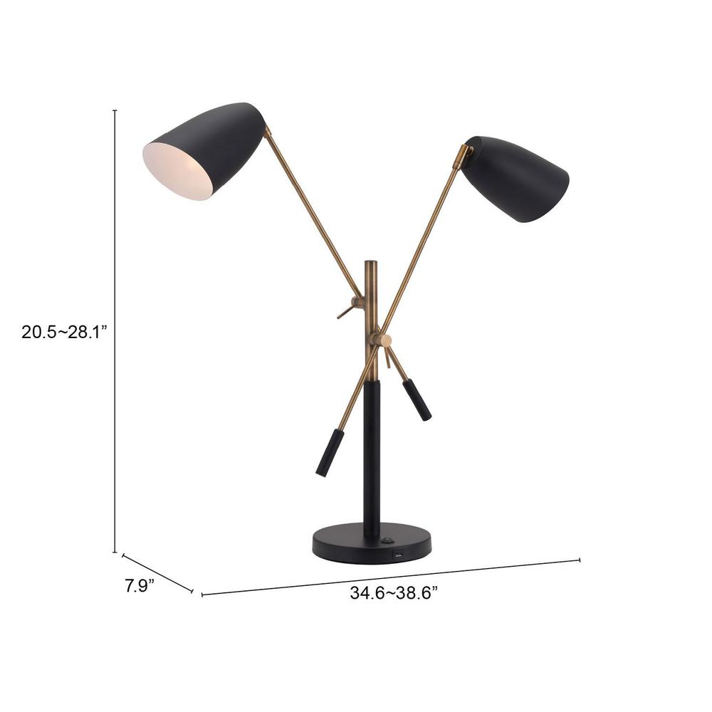 Black and Gold Adjustable Table or Desk Lamp Matte Black & Brass
Matte Black & Brass. Picture 8