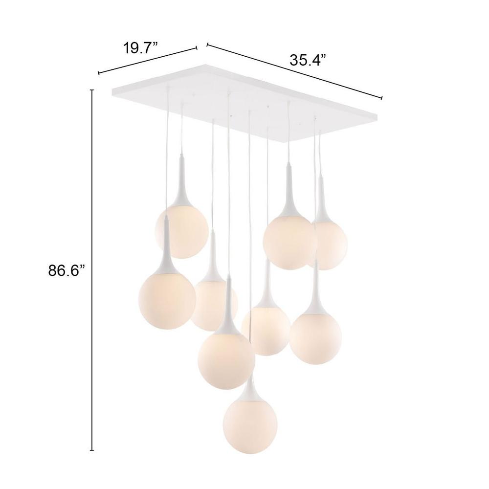 White Tear Drop Ceiling Lamp White. Picture 6