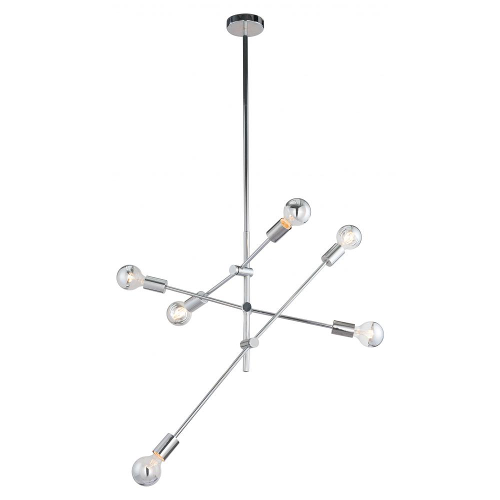 Labyrinthine Six Light Ceiling Lamp Chrome. Picture 4