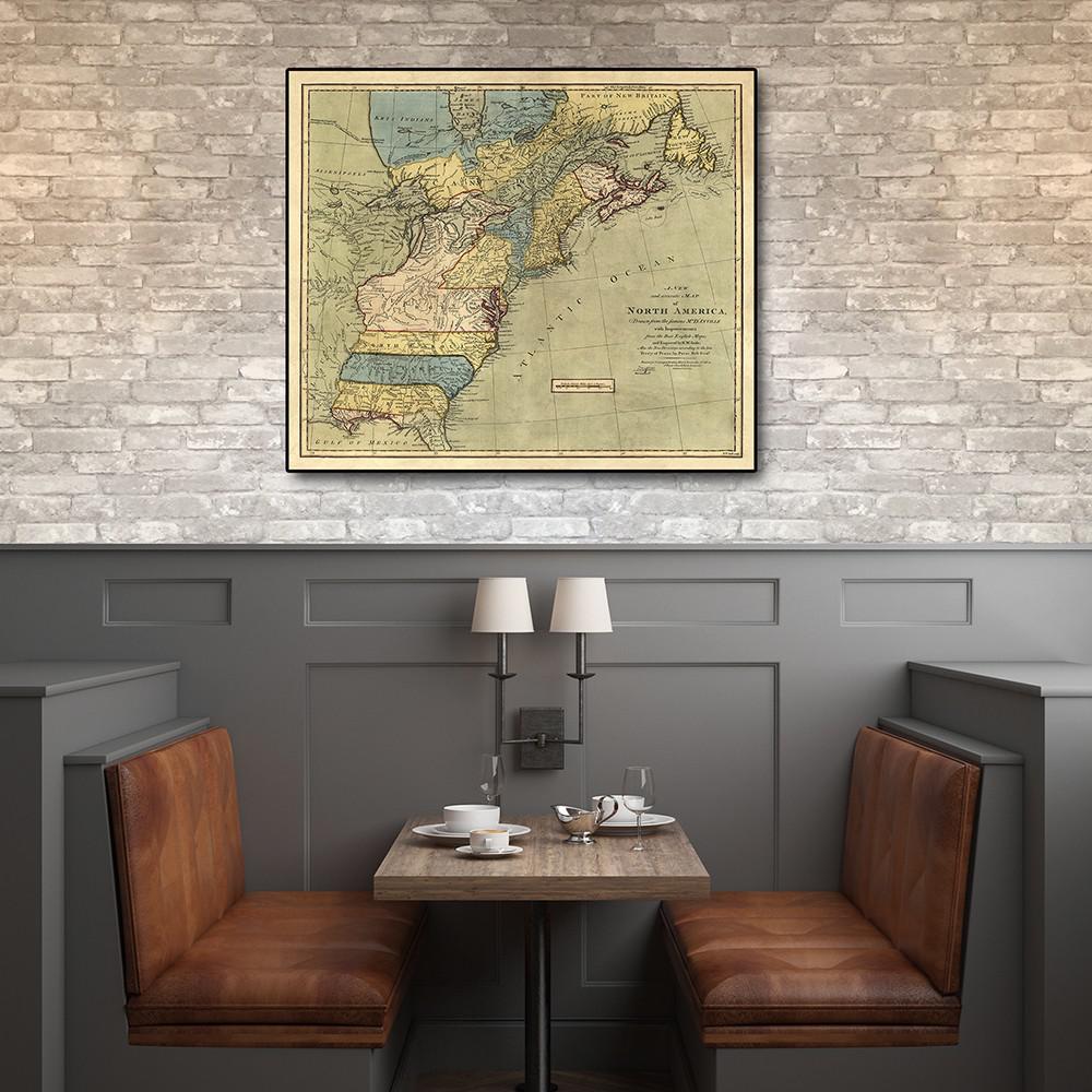 24" x 28" Vintage 1771  Map of North America Wall Art Multi. Picture 3