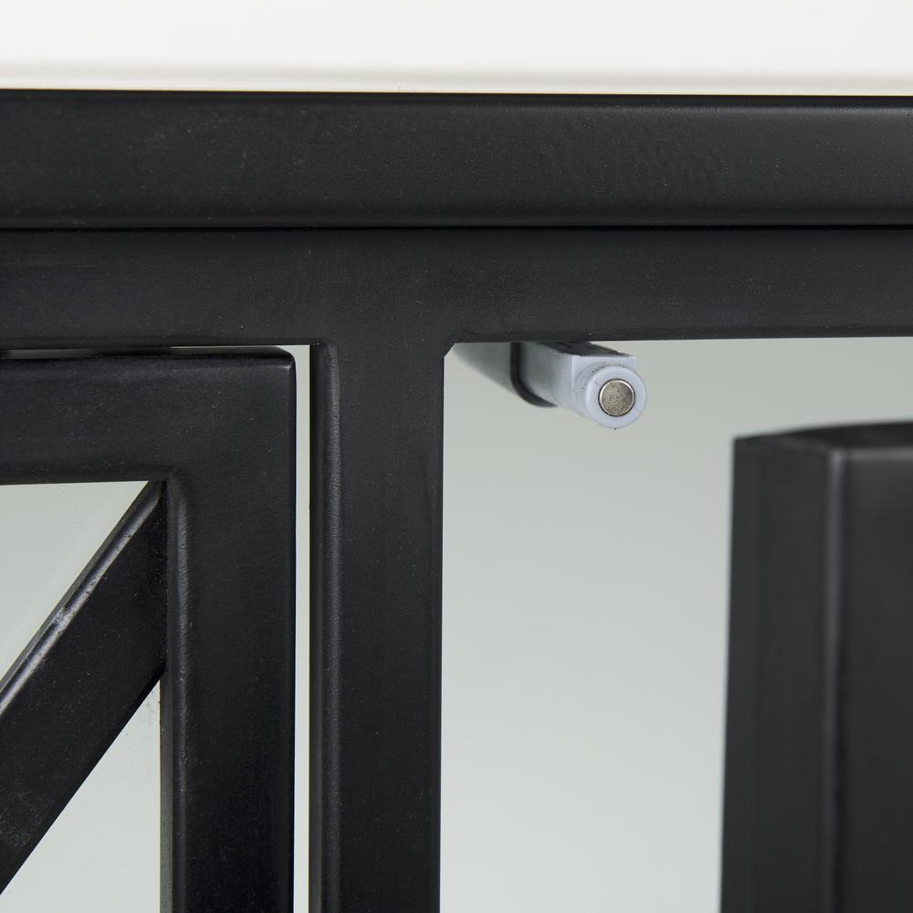 Slender Sleek Black Two Door Glass Cabinet. Picture 6