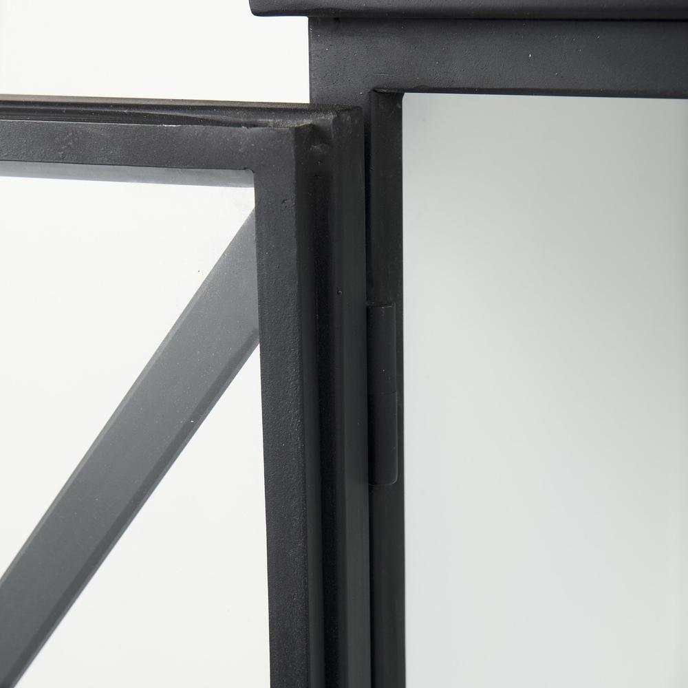 Slender Sleek Black Two Door Glass Cabinet. Picture 7