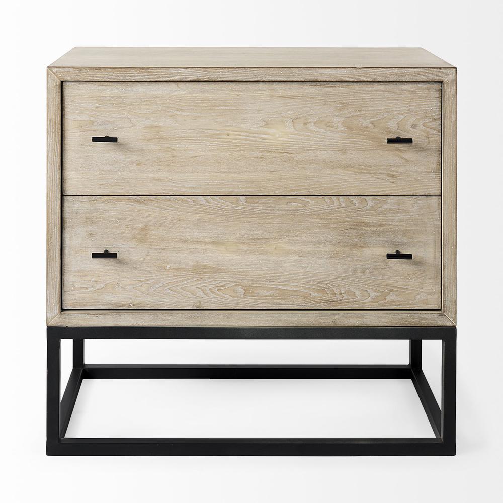 Rustic Modern Light Wash Two Drawer Chest. Picture 2