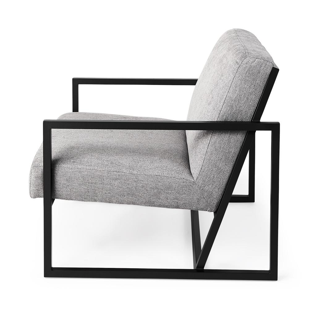 Geo Modern Gray and Black Accent or Side Chair Black. Picture 3