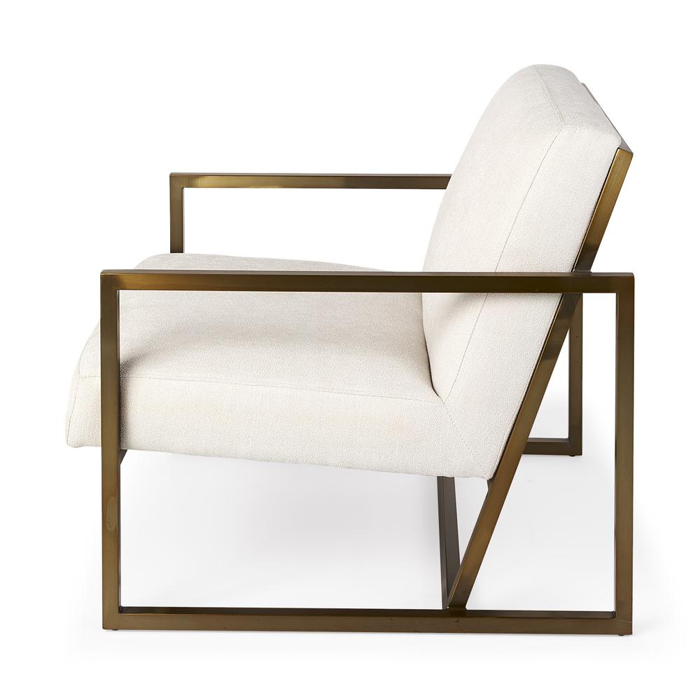 Geo Modern Cream and Gold Accent or Side Chair Gold. Picture 3