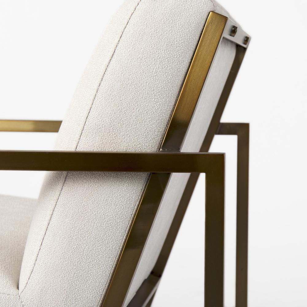 Geo Modern Cream and Gold Accent or Side Chair Gold. Picture 8