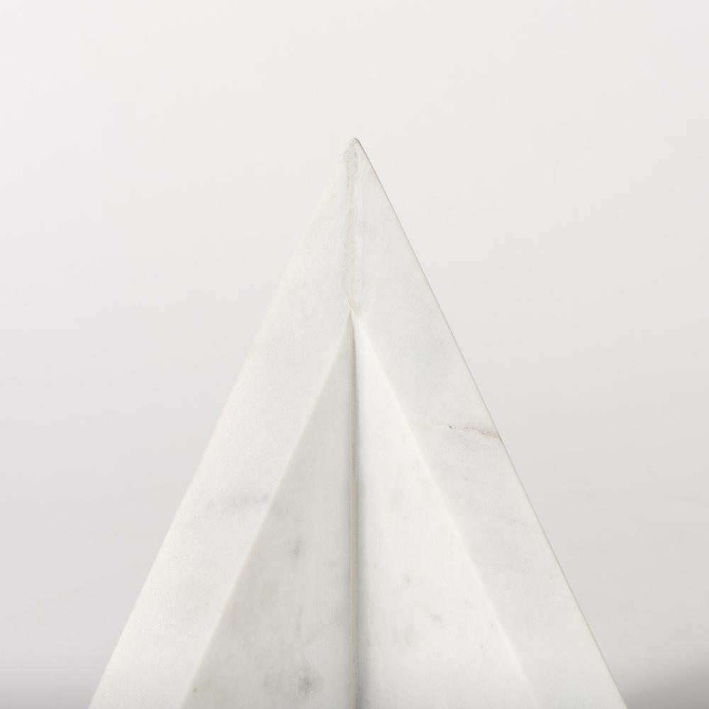 3D Modern Triangle Marble Bookends White. Picture 6