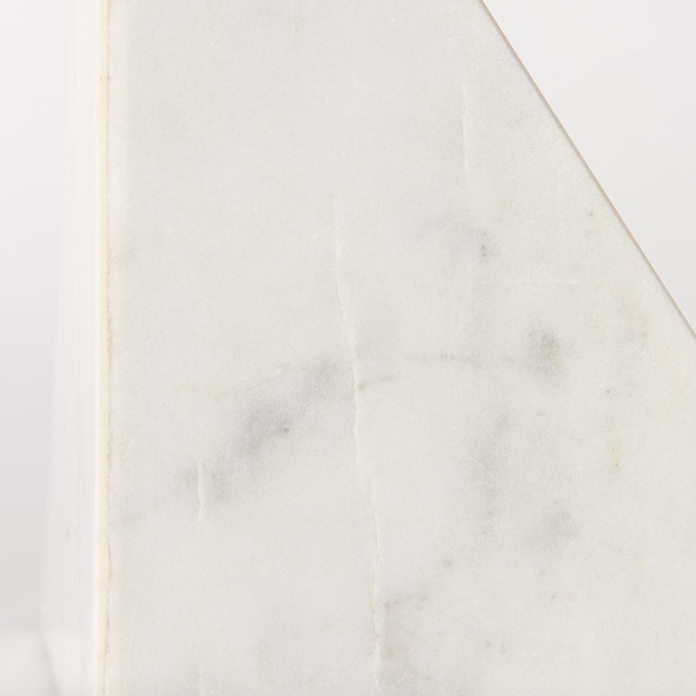 3D Modern Triangle Marble Bookends White. Picture 7