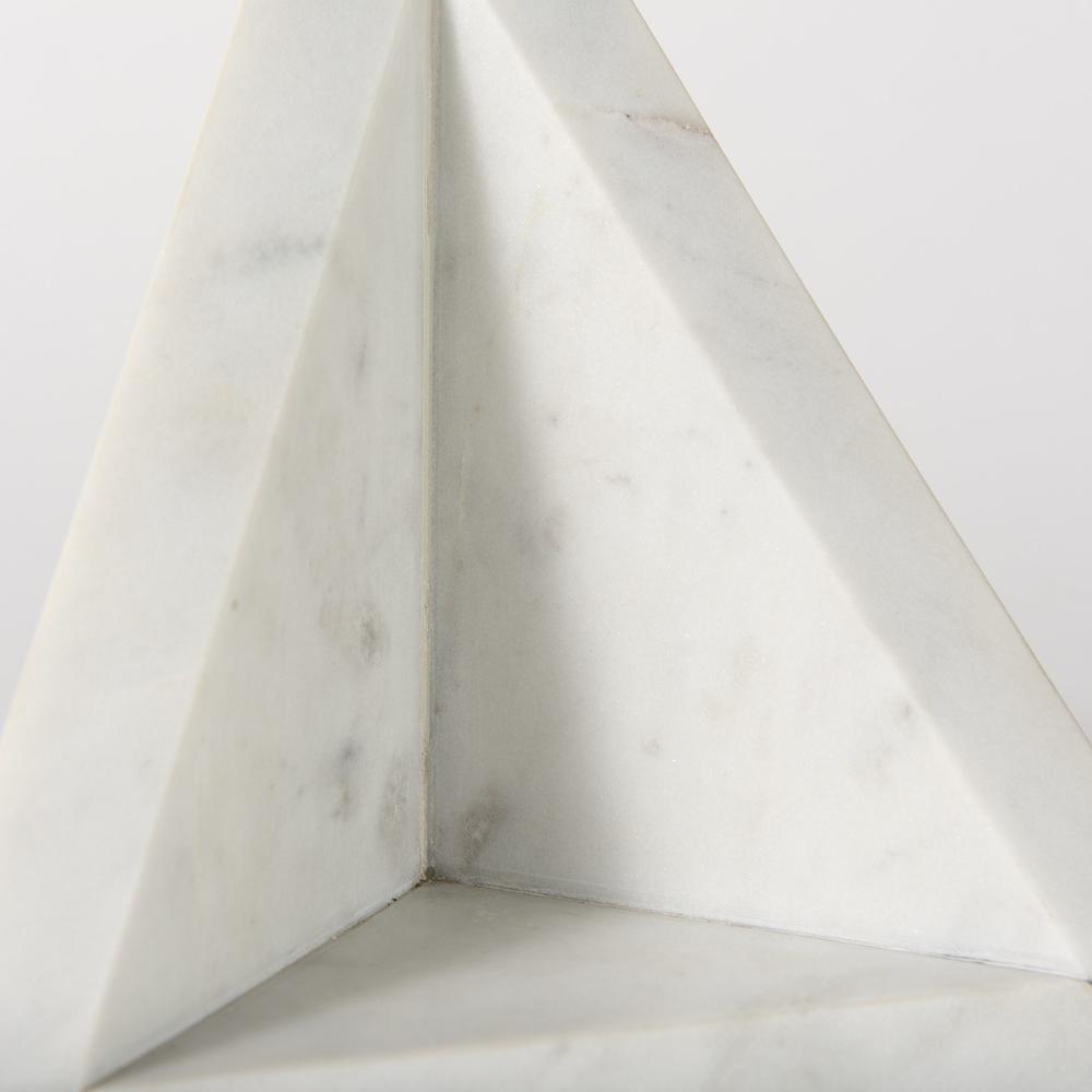 3D Modern Triangle Marble Bookends White. Picture 8