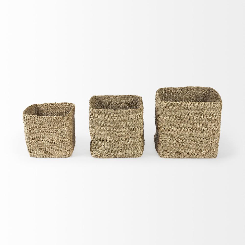 Set of Three Square Wicker Storage Baskets. Picture 2