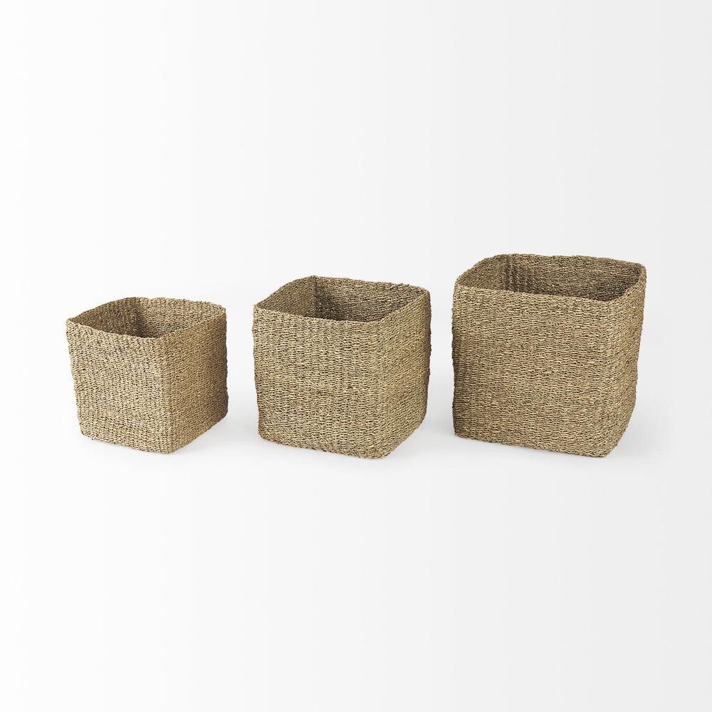 Set of Three Square Wicker Storage Baskets. Picture 3