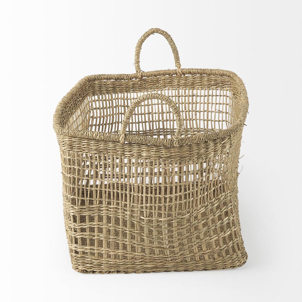 Set of Two Brown Wicker Storage Baskets. Picture 3