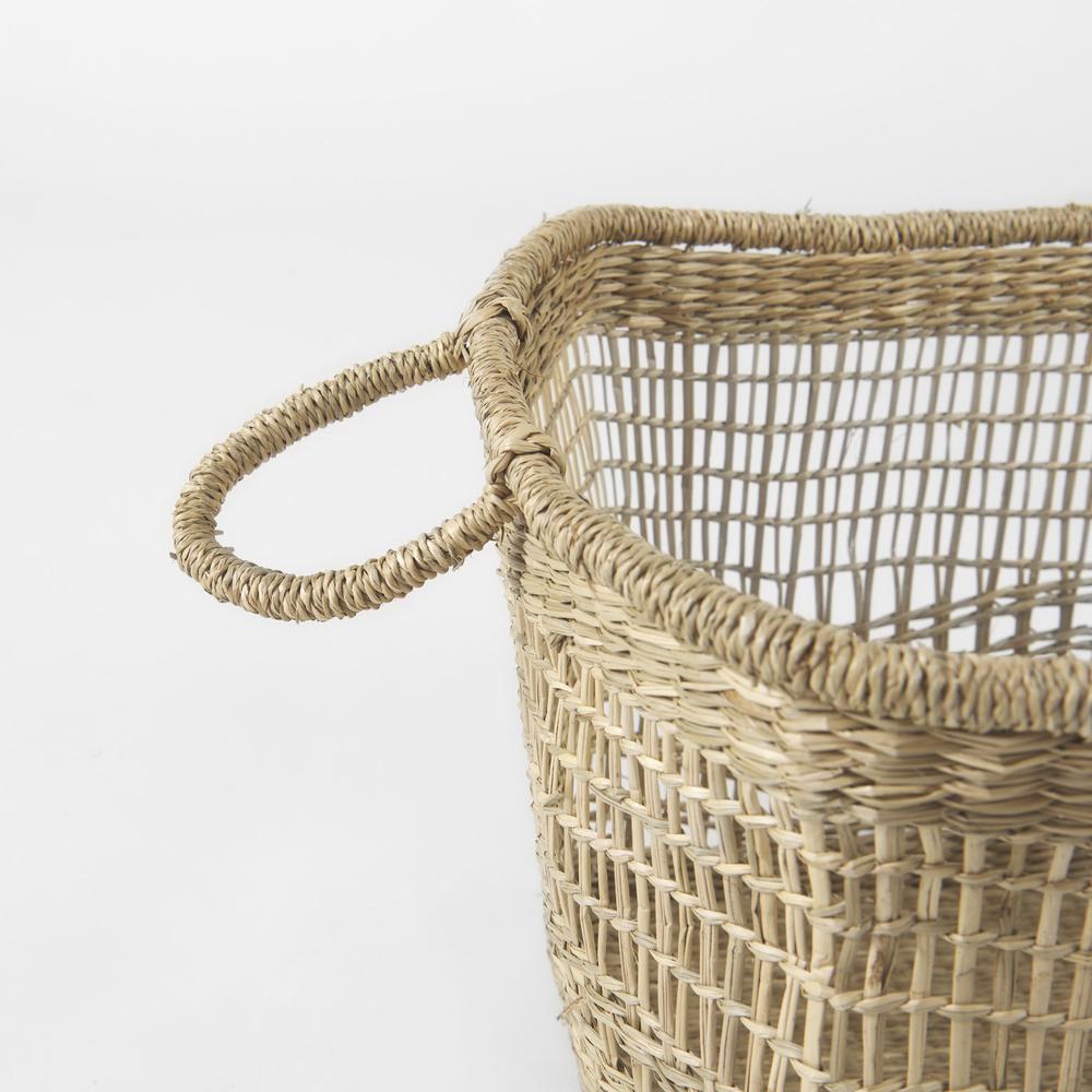 Set of Two Brown Wicker Storage Baskets. Picture 6