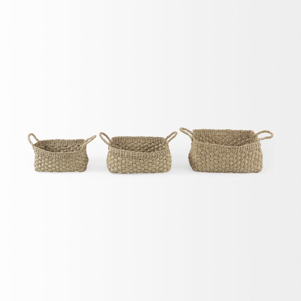 Set of Three Weaved Wicker Storage Baskets. Picture 2