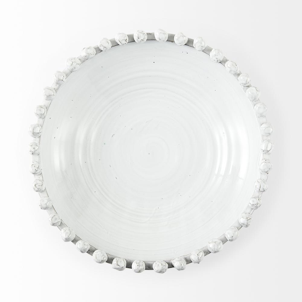 Off White Ceramic Centerpiece Bowl Off-White. Picture 2