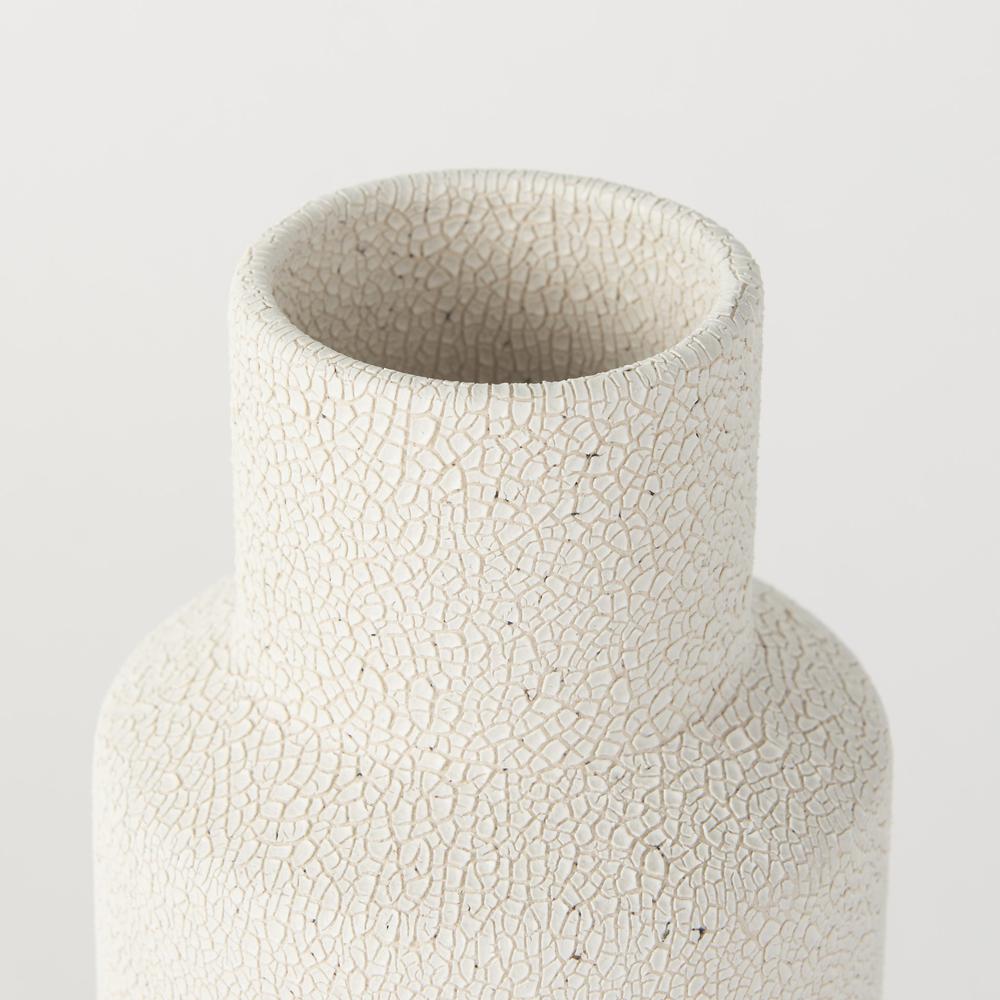 Two Toned Textured Ceramic Vase Cream. Picture 4
