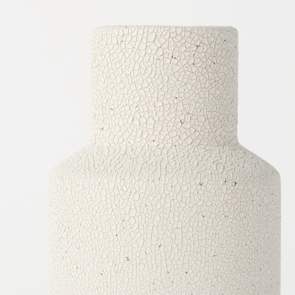 Two Toned Textured Ceramic Vase Cream. Picture 5
