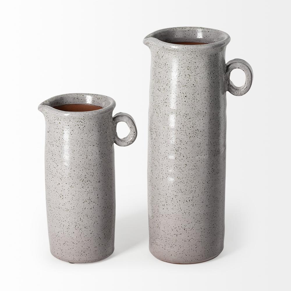 Gray Speckle Decorative Ceramic Jug Gray. Picture 2