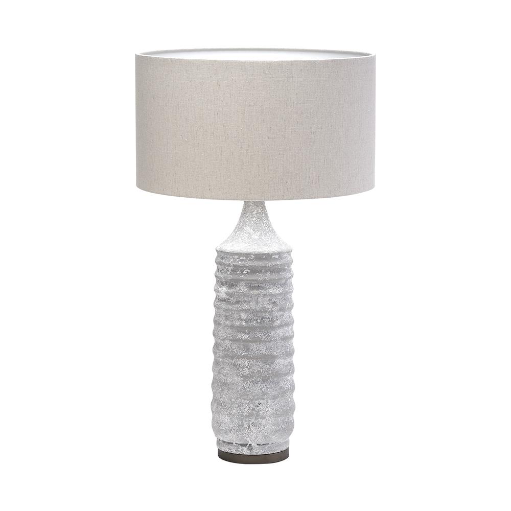 Groovy Gray Concrete Base Table Lamp Beige/Gray. Picture 1