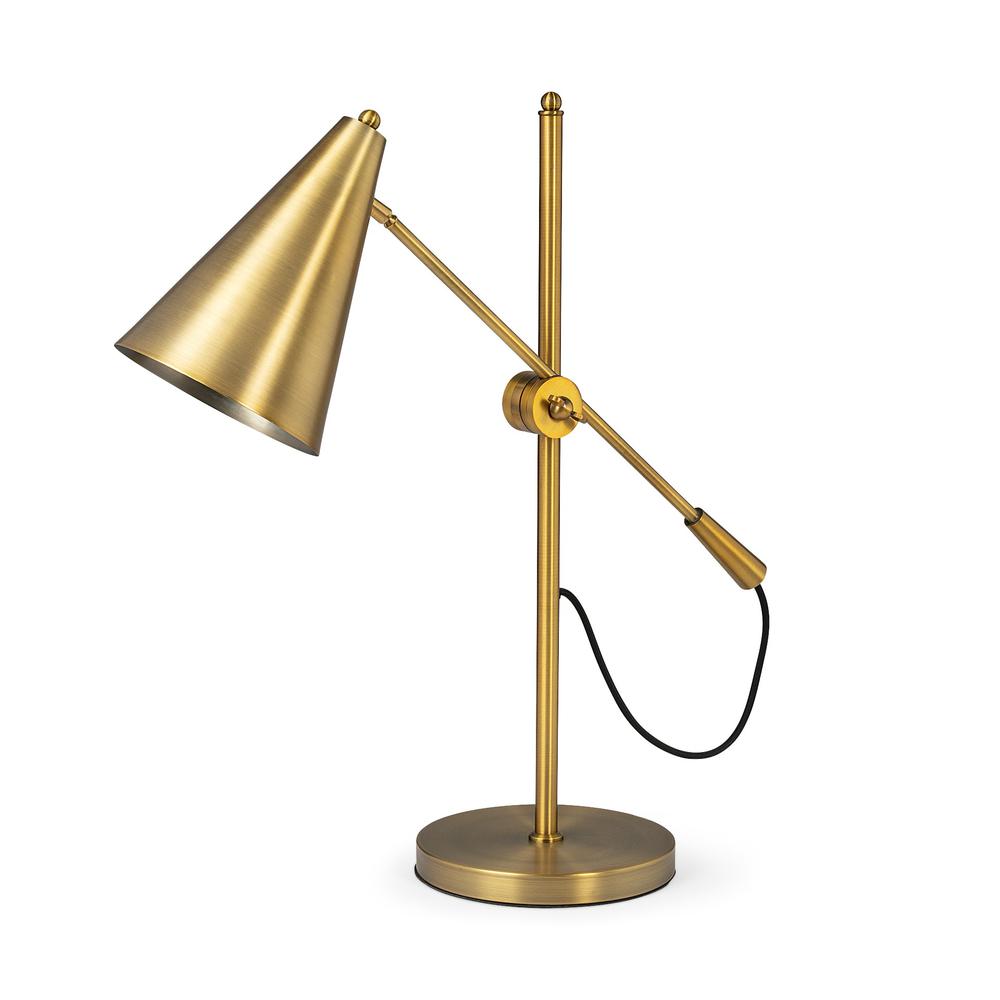 Sleek Golden Cone Adjustable Table or Desk Lamp Gold. Picture 1