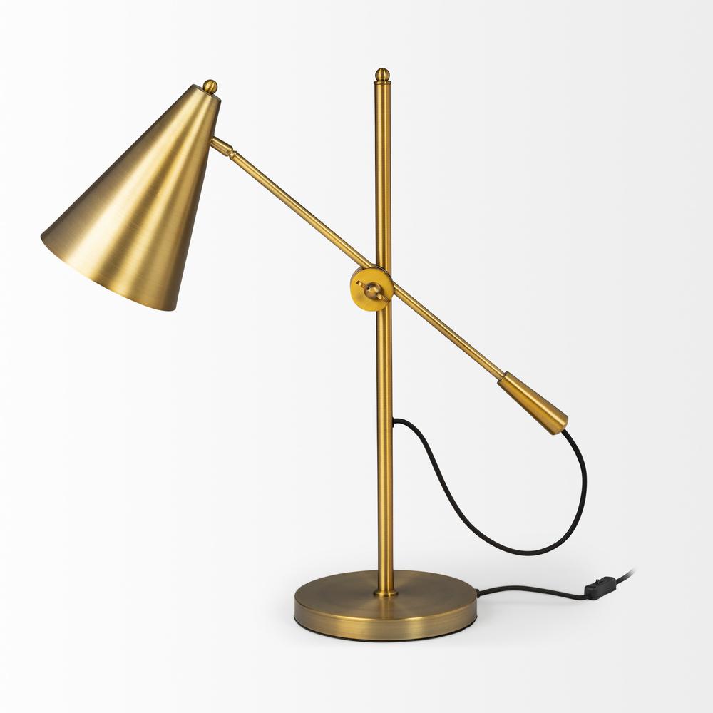 Sleek Golden Cone Adjustable Table or Desk Lamp Gold. Picture 2