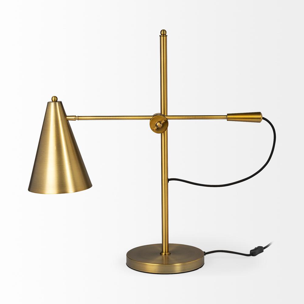 Sleek Golden Cone Adjustable Table or Desk Lamp Gold. Picture 3