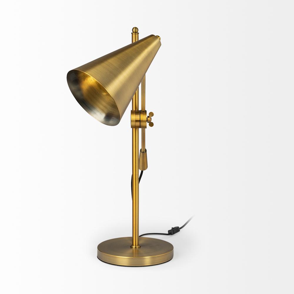 Sleek Golden Cone Adjustable Table or Desk Lamp Gold. Picture 4