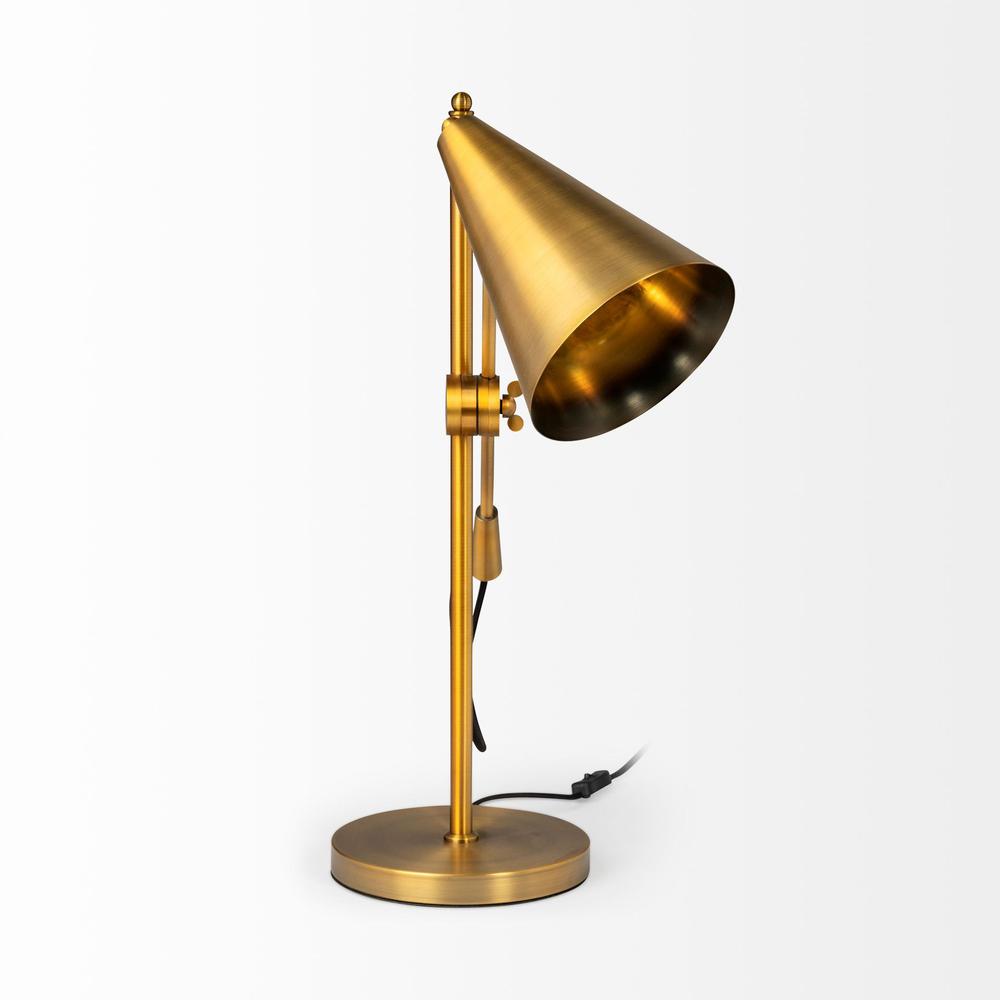 Sleek Golden Cone Adjustable Table or Desk Lamp Gold. Picture 5