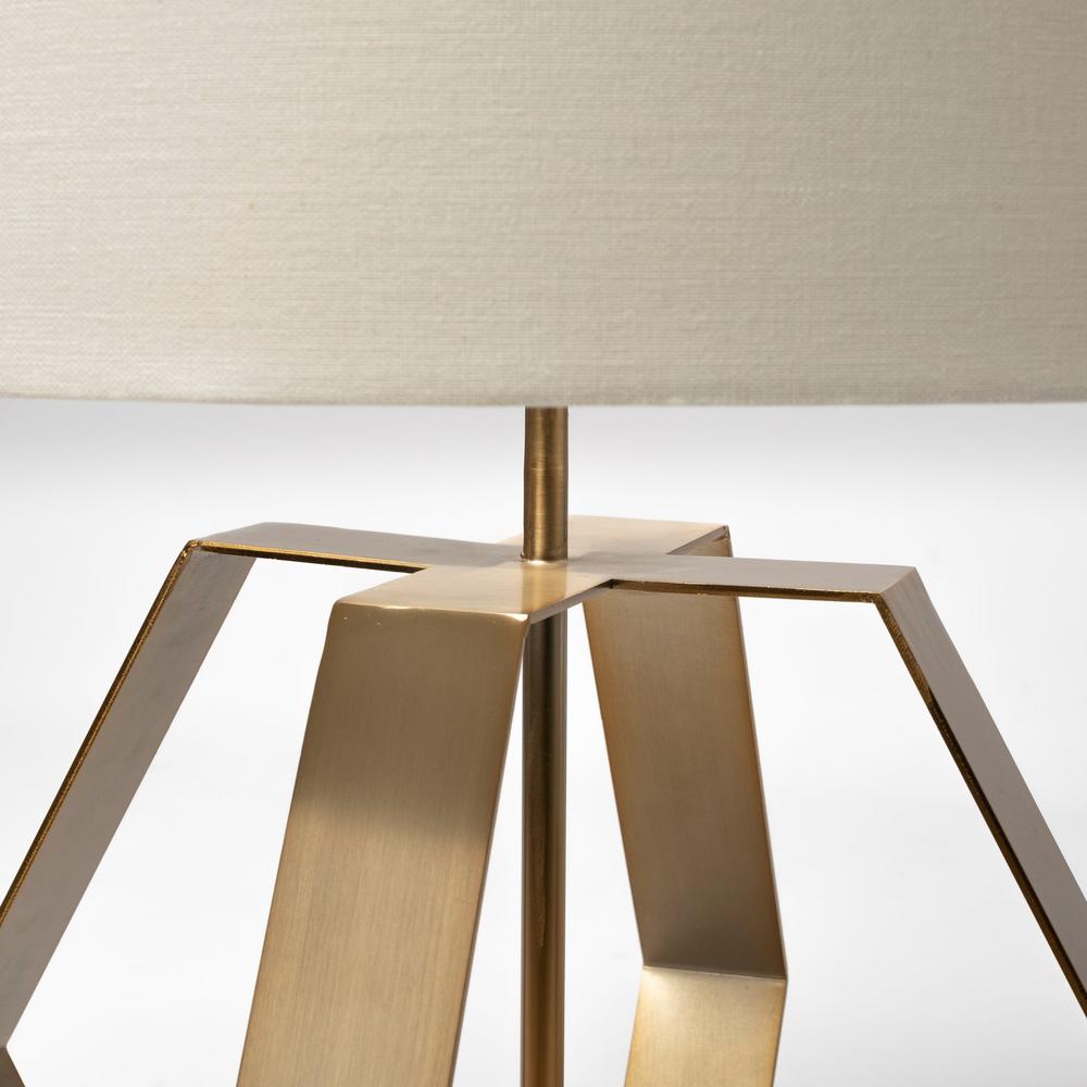 Gold Geometric Design Table Lamp Gold/Cream. Picture 4