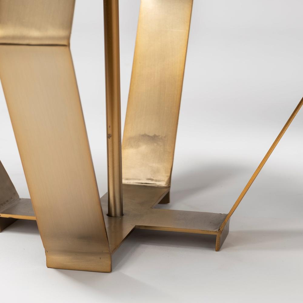 Gold Geometric Design Table Lamp Gold/Cream. Picture 5