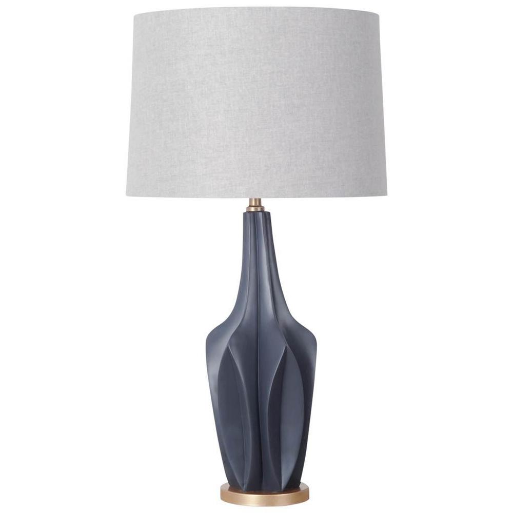 Sculptural Slate Blue Table Lamp Gray/Blue. Picture 1