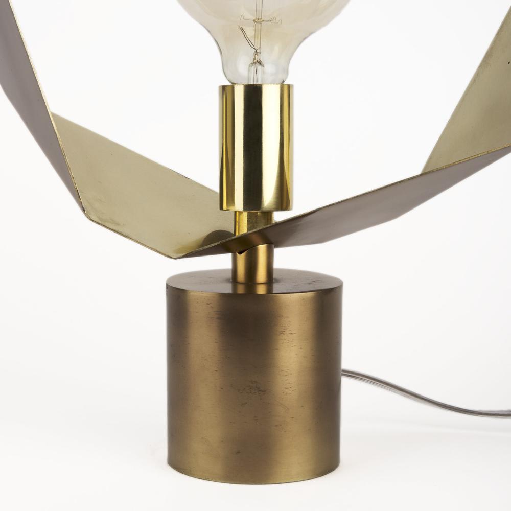Golden Geometric Halo Table or Desk Lamp Gold. Picture 8