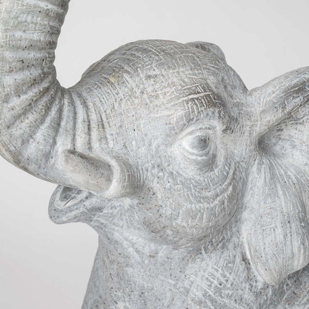 Graphite Resin Elephant Table Lamp Gray. Picture 6