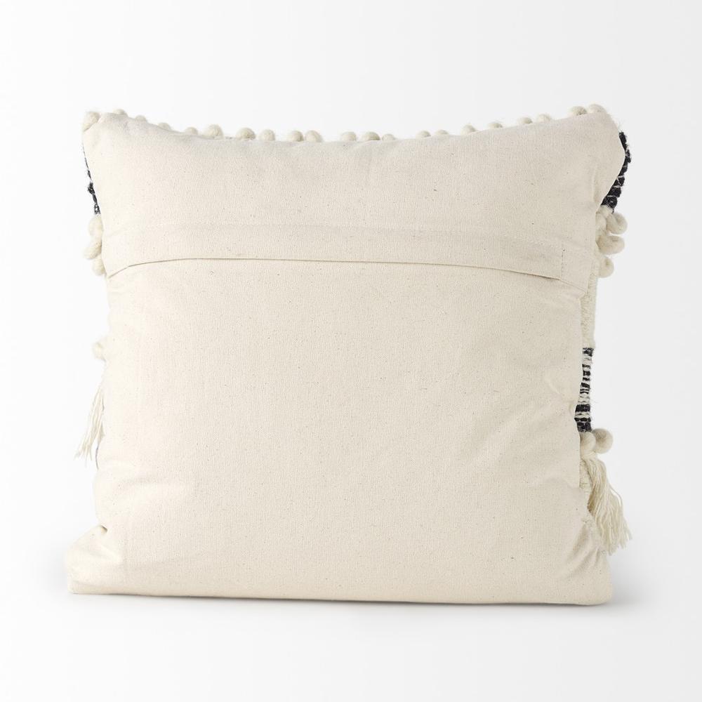 Boho Black and White Accent Pillow Cover Cream/Black. Picture 4